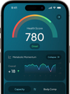 Phone screen displaying a Hume health score app